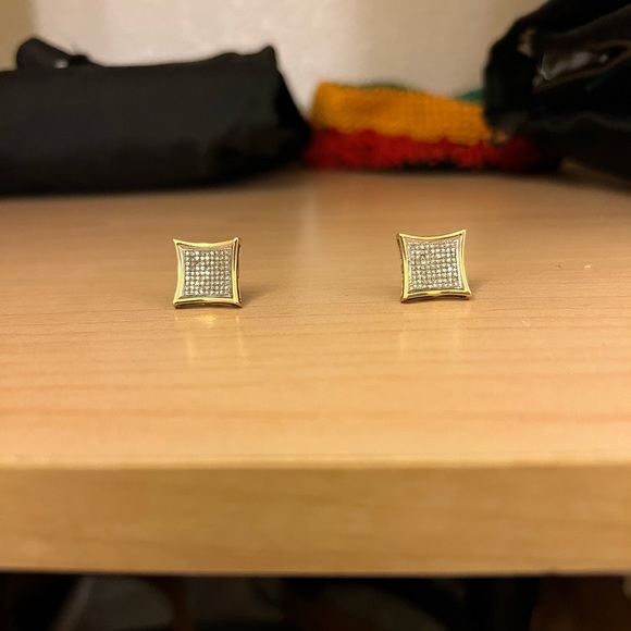 Fly earrings real authentic Diamonds 10k - Picture 1 of 7